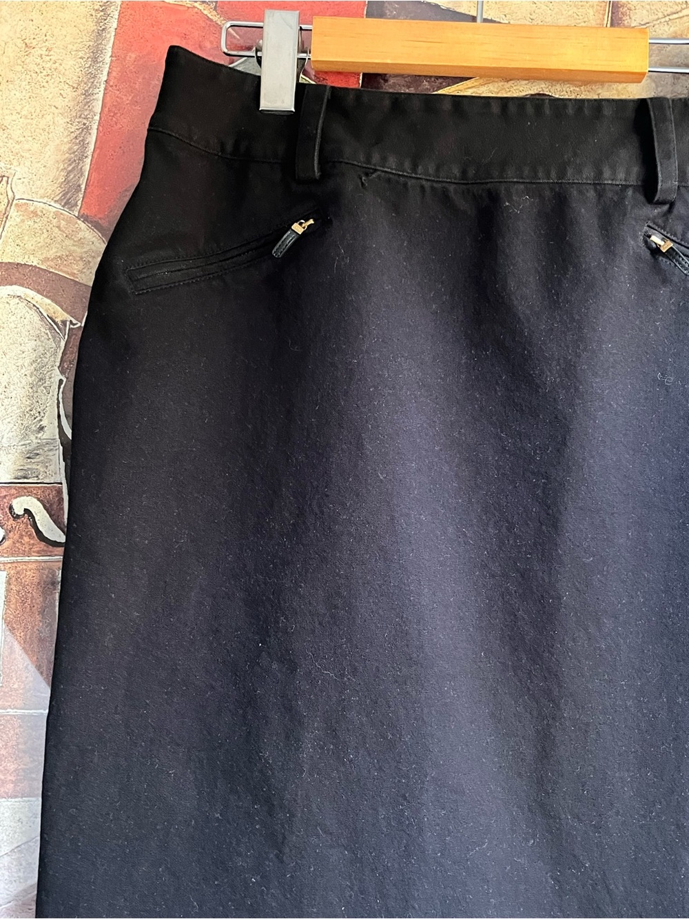 Vintage 90s Y2K Ralph Lauren Ruffle-Back Cotton Pencil Skirt 10